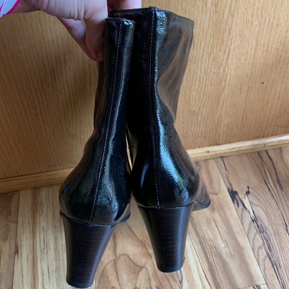 Aquatalia by Marvin K 7-1/2 black patent leather Italy point toe mid calf boots - Picture 11 of 13